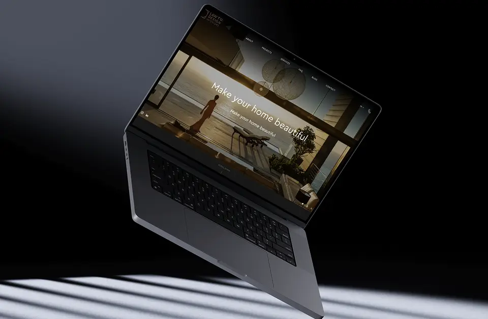 Laptop z otwartą stroną internetową Law To Design