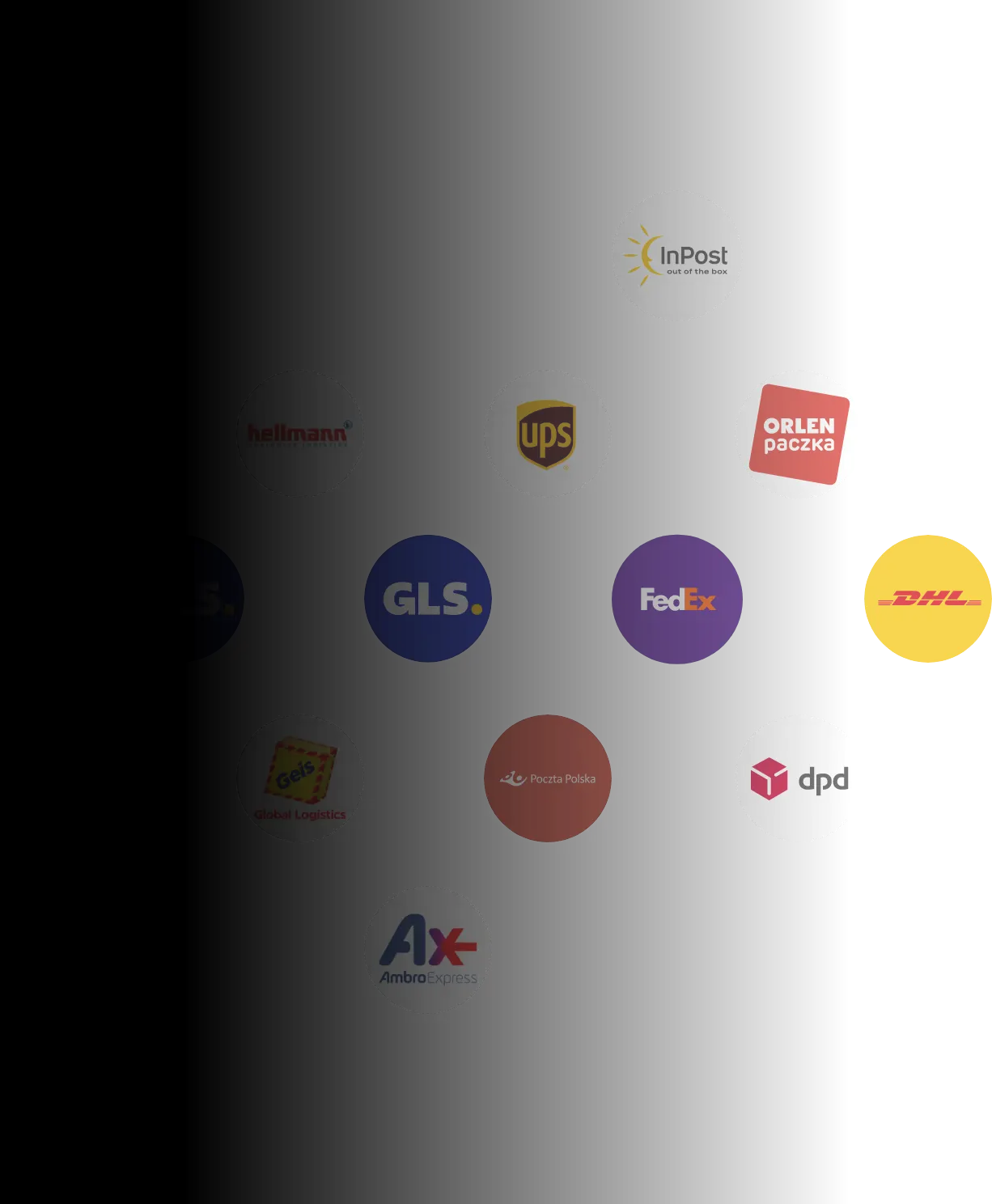 Logotypy firm kurierskich zintegrowanych ze sklepem internetowym